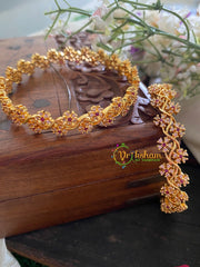 Premium AD Stone Floral Bangle- Double Sided-G3167