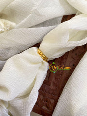 Precious Jadau Kundan Finger Ring-Red -Fan Floral-J1515