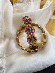 Premium Matt AD Stone Bangle-Red Green-G5987