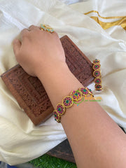 Premium Matt AD Stone Bangle-Red Green-G5987