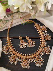 Premium Matt Lakshmi Guttapusalu Neckpiece-Rice Pearls-G2537