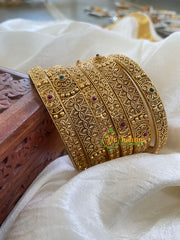 Gold Look Alike AD Stone Bangle-G5988