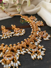 Premium Matt Lakshmi Guttapusalu Neckpiece-Rice Pearls-G2537