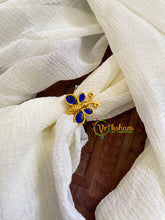 Precious Jadau Kundan Finger Ring-Blue Butterfly-J1521