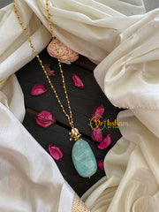 Stone Pendant Pearl neckpiece-Amozanite-P036