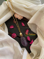 Stone Pendant Pearl neckpiece-Amethyst-P033