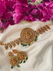 Reversible Pendant High Neck Choker-Temple Choker -G2544