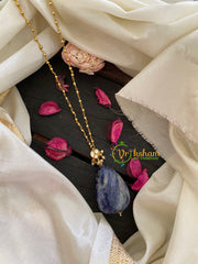Stone Pendant Pearl neckpiece -Lapis-P031