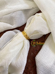 Precious Jadau Kundan Finger Ring-White 4 Petals-J1519