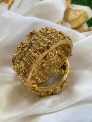 Antique Temple Openable Screw Bangles -Shiv Parivar-G5991