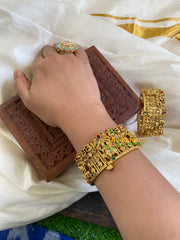 Antique Temple Openable Screw Bangles -Shiv Parivar-G5991