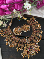 Premium AD Stone Guttapusalu Short Neckpiece -G2546