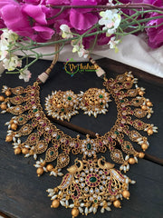 Premium AD Stone Guttapusalu Short Neckpiece -G2546