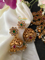 Premium AD Stone Guttapusalu Short Neckpiece -G2546