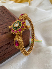 Precious Kundan Jadau Kada Bangle-Red Green White-J701