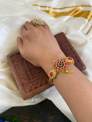 Precious Kundan Jadau Kada Bangle-Red Green-J702