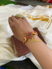 Precious Kundan Jadau Kada Bangle-Red Green-J702