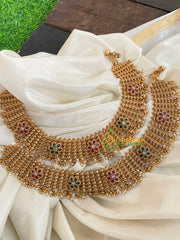 Gold Look Alike Bridal Anklets-Floral-G3912