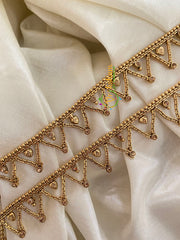 Elegant Gold Look Alike Thin Anklets-V Chain-Yellow-G3906