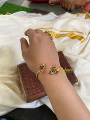 Bird Precious Kundan Jadau Kada Bangle-Red Green-J697
