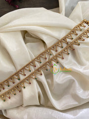 Elegant Gold Look Alike Thin Anklets-V Chain-Red Green-G3905