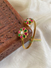 Precious Kundan Jadau Kada Bangle-Red Green White-J694