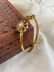 Precious Kundan Jadau Kada Bangle-Red Green White-J694