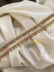 Elegant Gold Look Alike Thin Anklets-2 Leaves-G3896