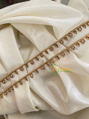 Elegant Gold Look Alike Thin Anklets-Square and Leaf-G3903