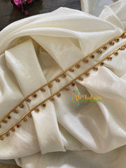 Elegant Gold Look Alike Thin Anklets-Dots 2-Red Green White-G3928