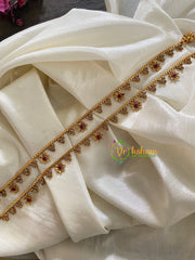 Elegant Gold Look Alike Thin Anklets-Dot Star-Red White-G3934