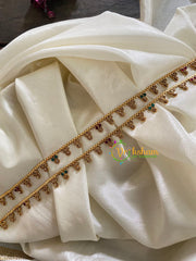 Elegant Gold Look Alike Thin Anklets-3 Dots-Red Green White-G3900