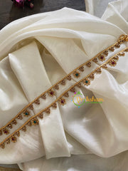 Elegant Gold Look Alike Thin Anklets-Dot Star-Red Green White-G3935