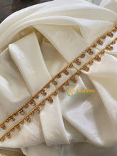 Elegant Gold Look Alike Thin Anklets-Dotted1 -White-G3927