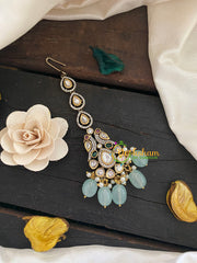 Pastel Green Victorian Diamond Maang Tikka -VV301