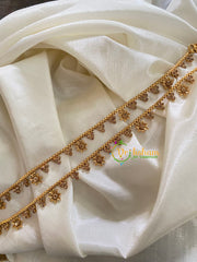 Elegant Gold Look Alike Thin Anklets-Dot Star-White-G3936