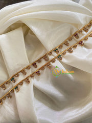 Elegant Gold Look Alike Thin Anklets-Dotted 1-Red Green White-G3925