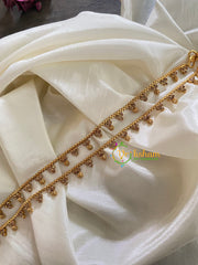 Elegant Gold Look Alike Thin Anklets-Dots 3-White-G3942