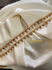 Elegant Gold Look Alike Thin Anklets-Dots 3-Red White-G3943