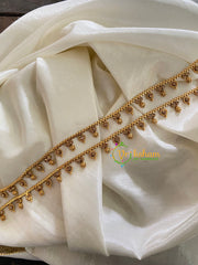 Elegant Gold Look Alike Thin Anklets-Dots Circle-white-G3938