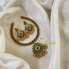 Green AD Stone Addigai Short Neckpiece-G6449