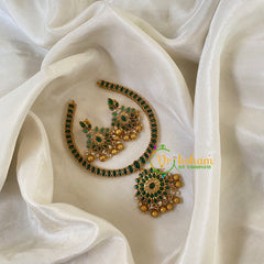 Green AD Stone Addigai Short Neckpiece-G6449