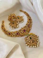 Premium AD Stone Pendant Short Neckpiece-G6502