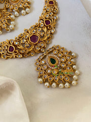 Premium AD Stone Pendant Short Neckpiece-G6502