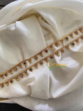 Elegant Gold Look Alike Thin Anklets-Bindi Leaf-Red Green White-G3922