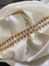 Elegant Gold Look Alike Thin Anklets-Bindi Leaf-White-G3921