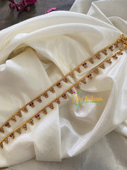 Elegant Gold Look Alike Thin Anklets-3 Dots-Red White-G3898