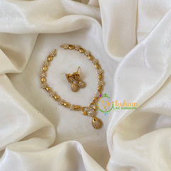 Premium AD Stone Short Neckpiece-White-G6443