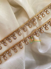 Elegant Gold Look Alike Thin Anklets-Thilak-White-G3897