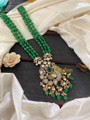 Green Bead Victorian Diamond Neckpiece-Peacock-VV334